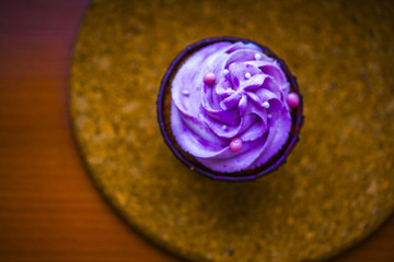 violet buttercream homemade cupcake