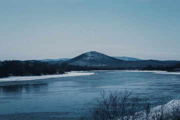 river and mountainview in the Far East