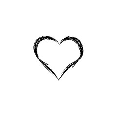 Fototapeta na wymiar Heart black on white background sign