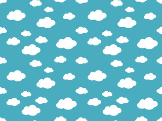 Cute Clouds Pattern. Endless Vector.