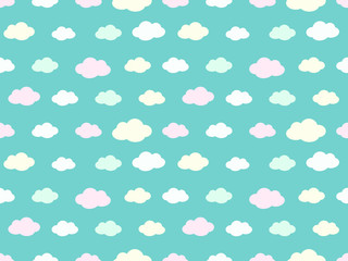 Cute Clouds Pattern. Endless Vector.