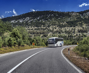 High-speed country road among the mountains.