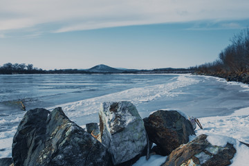 river and mountainview in the Far East