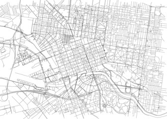 Fototapeta na wymiar Strade di Melbourne centro, cartina della città, Australia. Stradario
