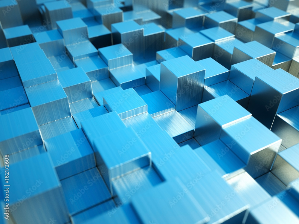 Poster 3d abstract blocks