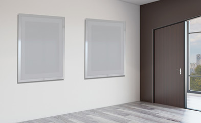 Modern office Cabinet. Meeting room. 3D rendering. Empty interior