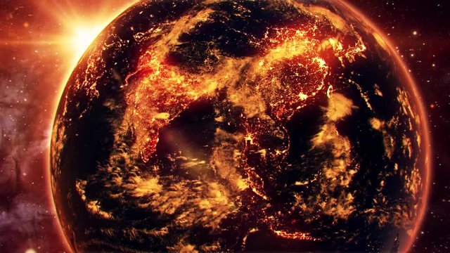 3D Earth by Night FlyBy Intro Logo Motion Background