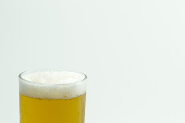 Beer beverages on white background.  Craft Beer close up isolated