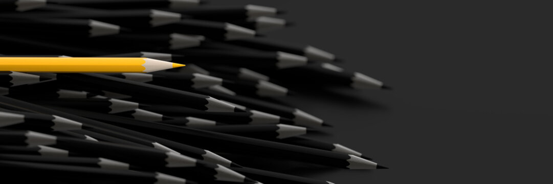 Infinite pencils background, education and creativity theme, original 3d rendering