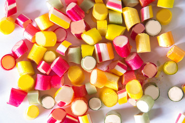 Bright colorful candy close-up. Caramel
