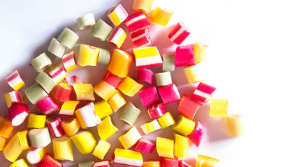 Bright colorful candy close-up. Caramel
