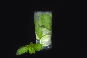  Mojito cocktail on isolated black