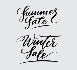 summer and winter sale handwriting typography. Good use for logotype, symbol, cover label, product, brand, poster title or any graphic design you want. Easy to use or change color
 
