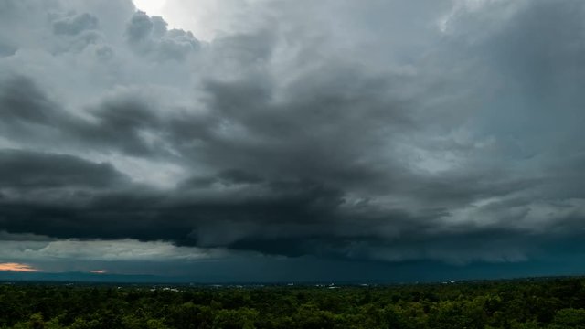 Timelapse Storm clouds with the rain