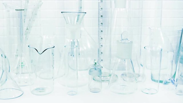 Chemical glassware in the laboratory