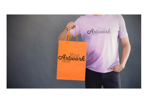 T-shirt and Shopping Bag Mockup
