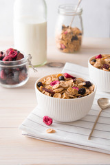 Muesli with dried berries. Healthy food.