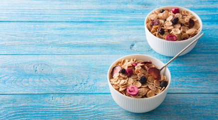 Muesli with dried berries. Healthy food.
