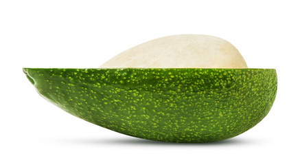 Half of avocado fruit isolated