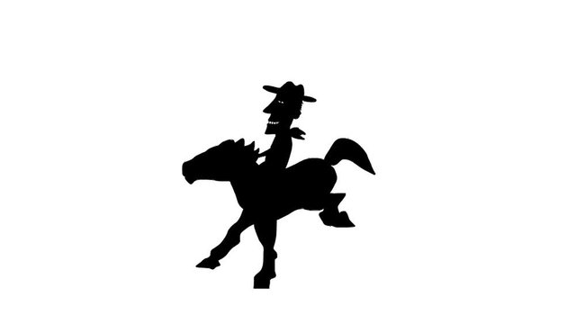Cowboy riding horse (seamless loop animation)    