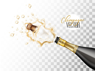 Fototapeta vector realistic champagne explosion closeup obraz