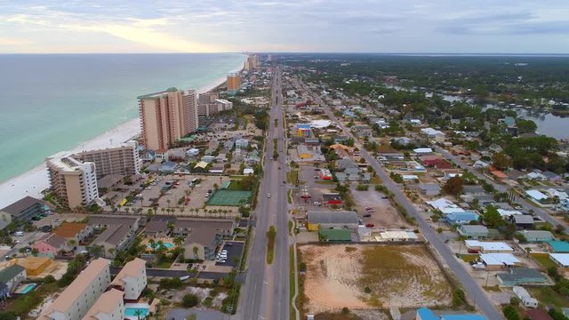 Drone travel footage of Panama Beach Florida USA 4k