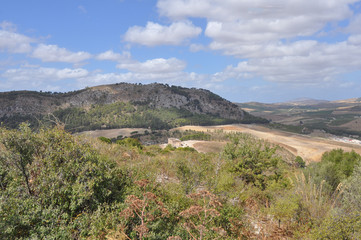 Naklejka premium The hills in Segesta
