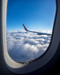 View of wing of an airplane