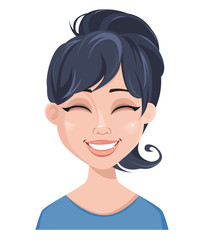 Facial expression of a woman - laughing