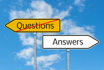 Obraz premium Answers Sign