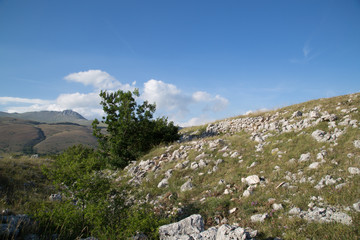 Colle della battaglia, panorama in the background Monte Camicia, view from the south 