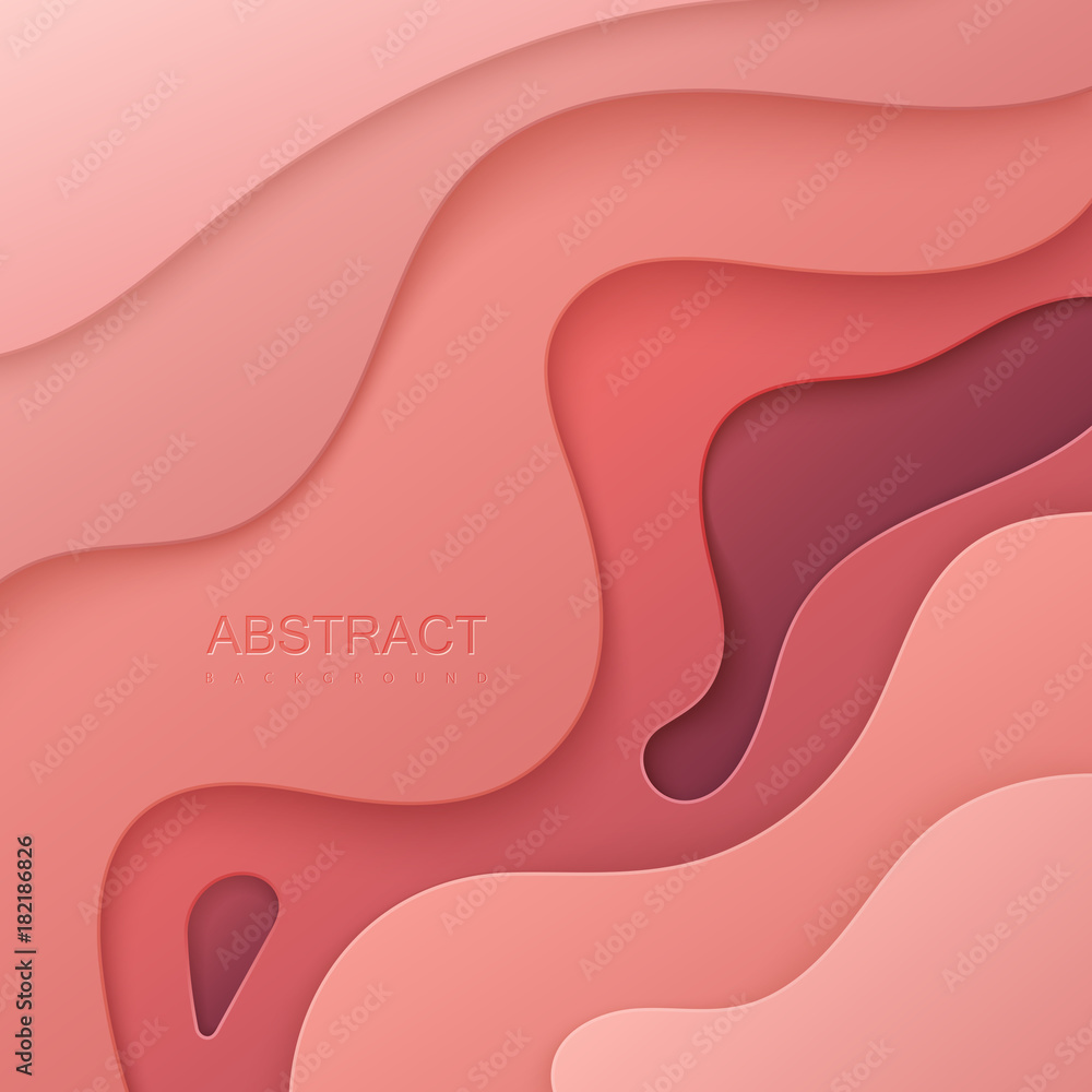 Poster abstract colorful background with paper curved layers.
