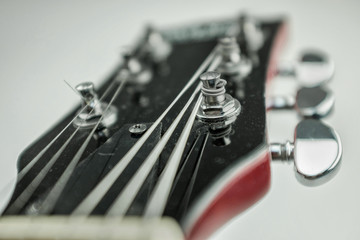Rock guitar. Close-up view part of guitar, very popular musical