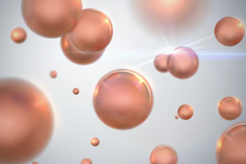 Abstract colorful molecular particles.