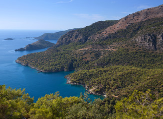 Fototapeta premium Beautiful lagoon on Lycian way in Olu Deniz, Turkey