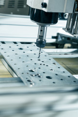 CNC milling machine working, Cutting metalwork process. Milling machine working on steel detail.