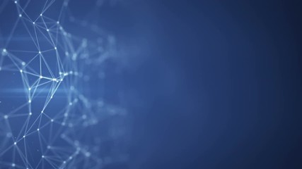 Futuristic network shape on edge and free space. Abstract internet technology concept. Computer generated seamless loop smooth animation rendered with DOF 4k (4096x2304)
- Powered by Adobe