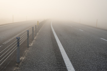 Road and fog