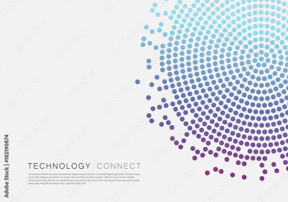 Leinwandbilder Black abstract vector circle pattern design. Halftone texture
