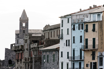 Portovenere painted houses of pictoresque italian village UNESCO