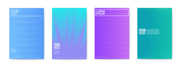 Abstract Creative Cards Placards Posters Set. Trendy Halftone Gradient Design for Banners, Cover, Invitation. Hipster Brochure, Flyer, Leaflet. Vector illustration