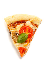 Piece of pizza on white background 