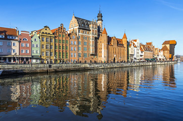 Fototapeta na wymiar Colourful historic houses in Gdansk Old Town, Poland