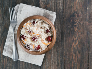 Sauerkraut with cranberry and carrot