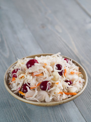 Sauerkraut with cranberry and carrot