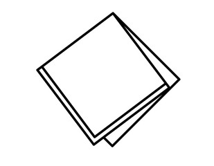 ハンカチ(線画、線)