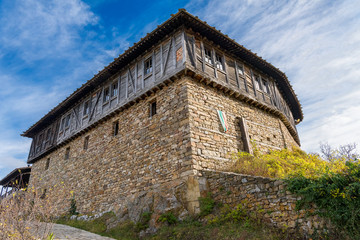 Fototapeta premium Low angle view of the exterior of Glozhene monastery, Bulgaria