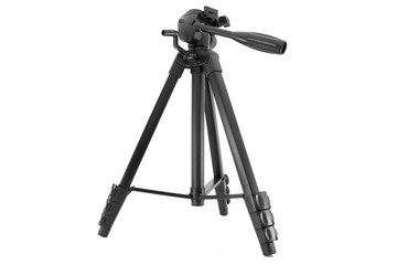 Put together black tripod isolated over white