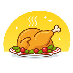 Roast turkey icon