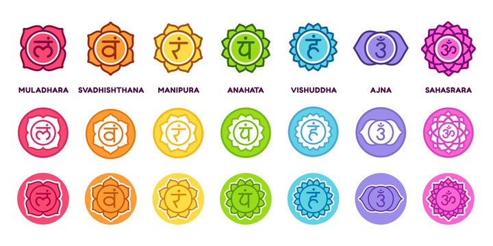 Chakra symbols set
